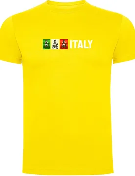 Maglietta A Maniche Corte Italy Yellow - Kruskis - FashionsVida