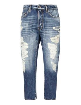 Jeans marroni con lavaggio graduato