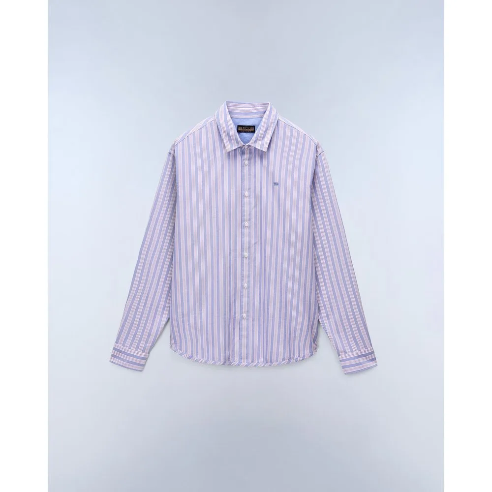 Camisa Oxford de popelín de hombre corte relaxed de rayas - Napapijri - FashionsVida