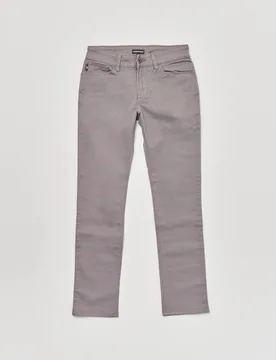 Pantalone grigio cinque tasche Junior in gabardina di cotone stretch - Emporio armani - FashionsVida