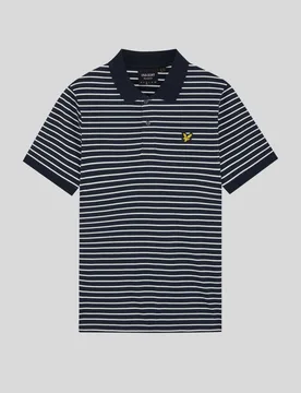 Men's Pique Breton Polo Shirt in Navy - Lyle & Scott - FashionsVida