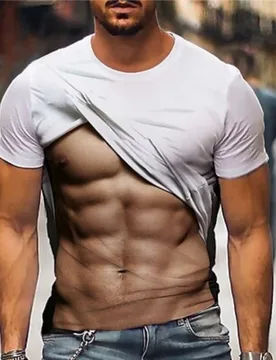 Summer T-shirt printed muscle man 3D printed daily holiday short sleeve men clothing Oversized t-shirt 6XL - Aliexpress - FashionsVida