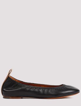 Nappa Leather Logo Ballerina Flat