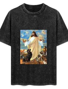 Jesus Christ And They Animals T-Shirt Basic Plain Tee for Spring and Summer - Aliexpress - FashionsVida