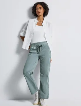 Washed Look Cordhose female Blau - Street One - FashionsVida