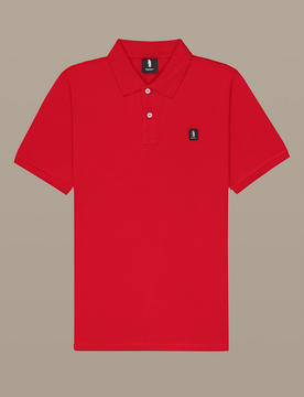 Refrigue polo con patch uomo rosso