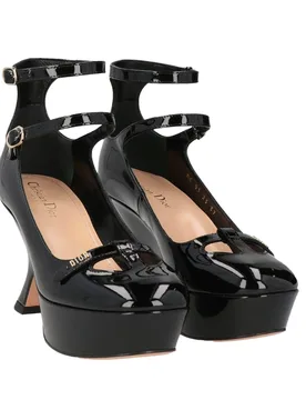 Black Patent Leather MaryJane Platform Pumps - Dior - FashionsVida