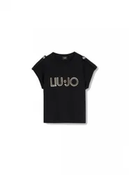 T Shirt Logo Strass Giro Sceso Cotone CA1099J5003T-2222