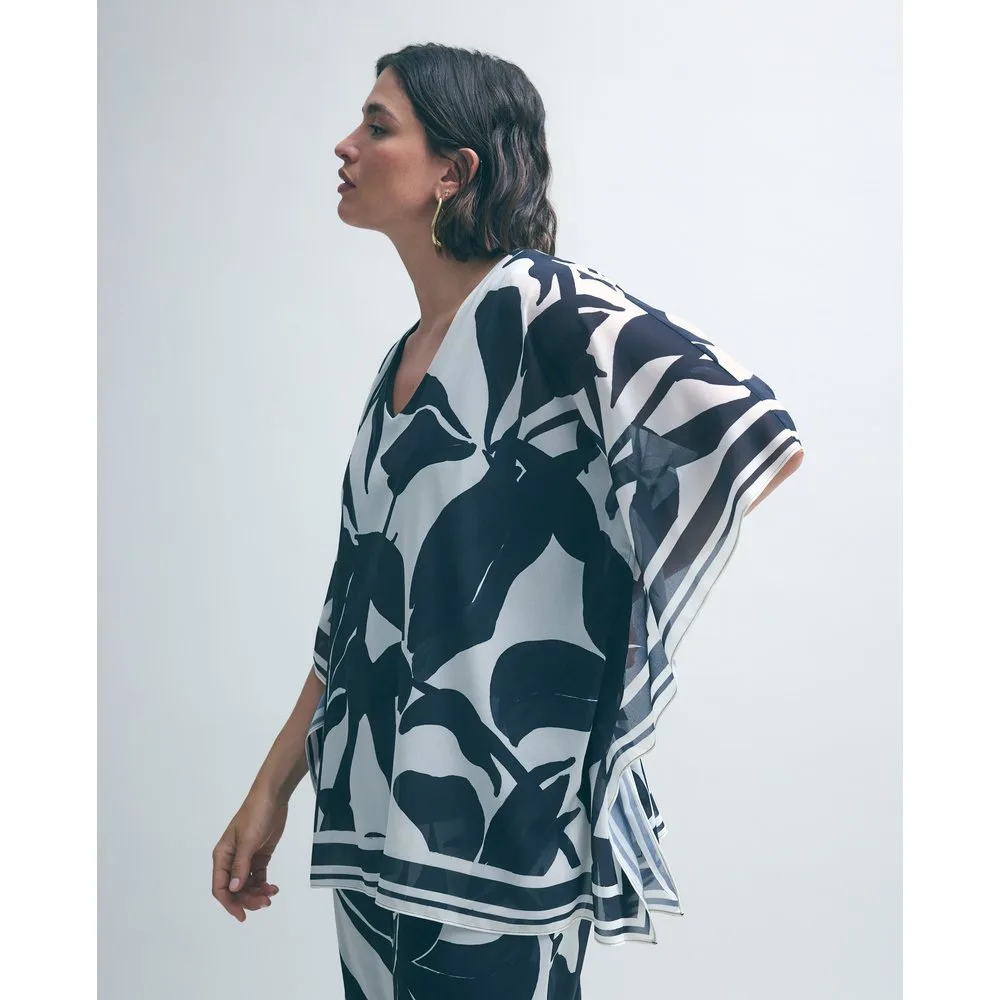 Blusa pañuelo de mujer estampada con flores - Couchel - FashionsVida