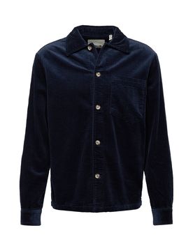 Solid Camisa 'Ingvi' azul oscuro