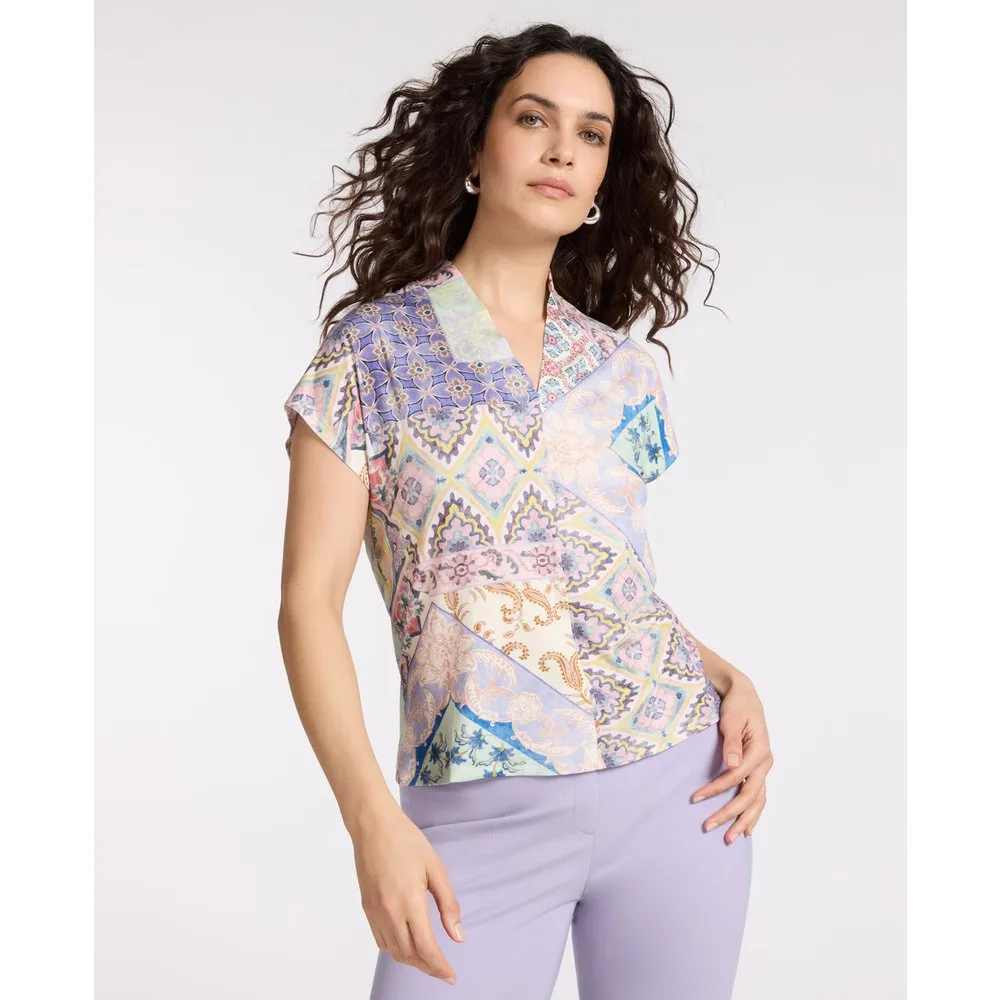 Camiseta de mujer estampada con mangas cortas - Elena Miró - FashionsVida