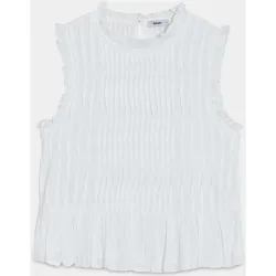 Top de mujer sin mangas con detalle pliegues