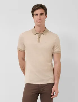 Polo de hombre manga corta jacquard mercerizado tricolor - Roberto Verino - FashionsVida