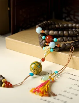 Vietnamese Nha TrangWhite Agarwood Bead Bracelet with Lacquer BeadsNew Chinese-Style Traditional Aesthetic Bracelet and Necklace - Aliexpress - FashionsVida
