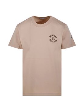 Embroidered Logo Crewneck T-Shirt Short Sleeve, 100% Cotton