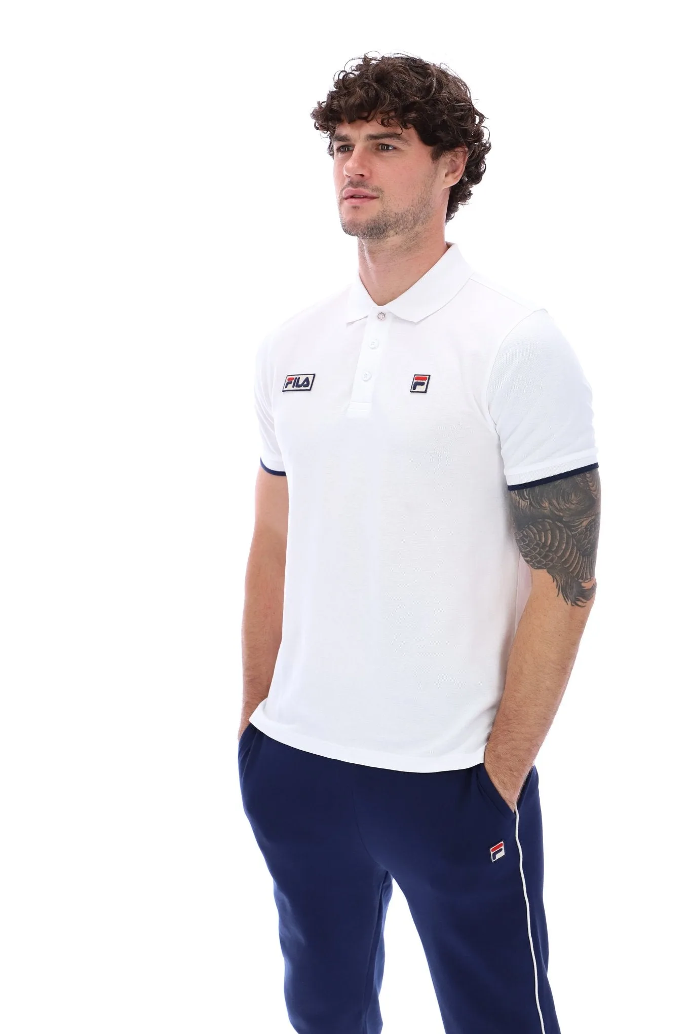 Pablo Three Button Tipped Rib Basic Polo - XS - FILA - FashionsVida