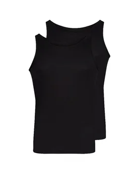 Débardeur - Maillot de corps, lot de 2 noir M - HUBER - FashionsVida