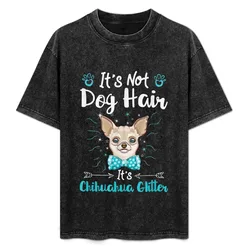 It's Not Dog Hair It's Chihuahua Glitter T-Shirt Basic Plain Short Sleeve Crew Neck Tee