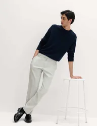 Tailored Fit Herringbone Trousers Grey male