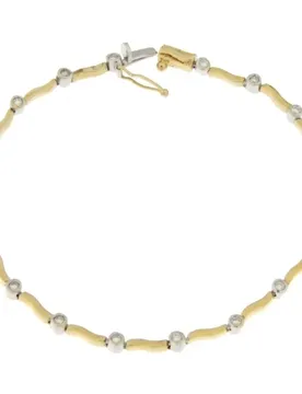 Bracciale Tennis Donna Oro Giallo Bianco Diamanti GL100698
