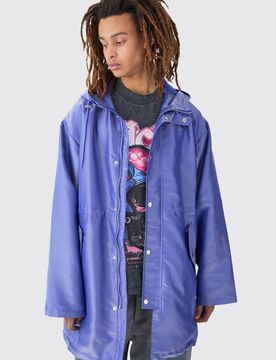 Herren Flüssig-Metallic Parka Blue Größe Medium