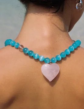 Brass Natural Beads Heart Choker Necklace Women Jewelry Punk Designer Runway Rare Gown Boho Japan Korean - Aliexpress - FashionsVida