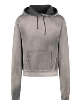 Felpa con cappuccio in cotone grigio