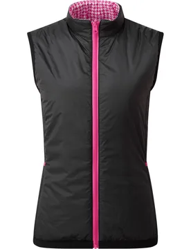 Weste Houndstooth, schwarz/pink/gemustert l - FootJoy - FashionsVida
