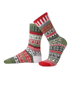 Yultide Mismatch Christmas Sweater Socks Unisex - - Size: L - Solmate - FashionsVida