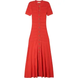 Vestido largo de punto con parte superior ajustada y falda acampanada