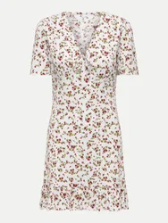 Kurzes Sommer-Kleid Mehrfarbig L