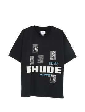 Crewneck T-Shirt with Printed Front Panel