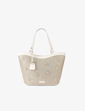 Raffia Metallic Starfish Tote Bag Silver female - Carvela - FashionsVida
