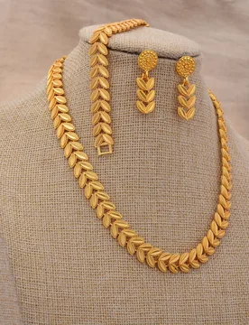 K African Nigerian Bridal Jewelry Set For Women Bridal African Gold Color Jewelry Set Necklace Earrings Bracelet Bride Gift - Aliexpress - FashionsVida