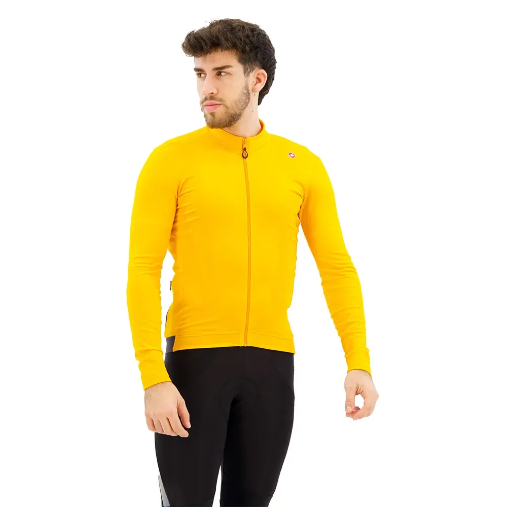 Maglia A Maniche Lunghe Espresso Thermal Orange / Dark Grey - Castelli - FashionsVida