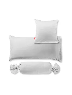 Funda de almohada de satén Royal Uni, paquete de 2, 70x90 cm, plata plata - Fleuresse - FashionsVida