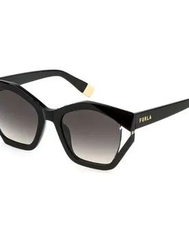 Lunettes De Soleil Sfu885v Geometric Shiny Black Smoke Gradient/CAT3