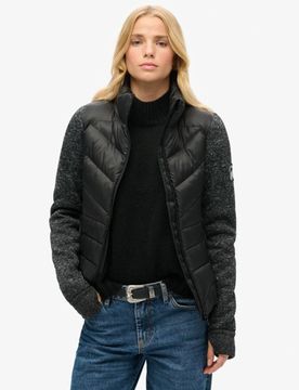 Superdry Damen Storm Hybridstrickjacke Schwarz - Größe: 36
