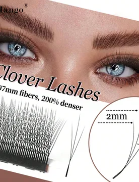 Filas de extensiones de pestañas C/D Curl 3D W, 0.07mm, de imitación de visón natural, ligeras, con forma de V, pestañas 3D premontadas de volumen - Shein - FashionsVida