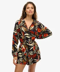 Superdry Damen Strand-playsuit im Vintage-look Braun - Größe: 36
