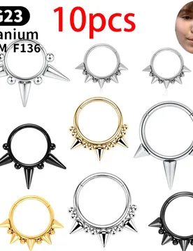 Pcs G23 Titanium Piercing Septum Ring Hoop Nose Rings Cone Spike Piercing Helix Cartilage Clicker Tragus Earrings Body Jewelry - Aliexpress - FashionsVida