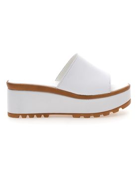 Ciabatte in Vere Pelle Bianche 3000101 39