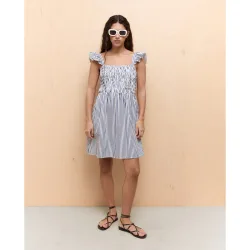 Vestido corto de mujer nido de abeja