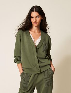 Cardigan en scuba avec crochet