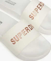 Superdry Damen Code Logo Badesandalen Weiß - Größe: S