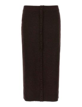 Victoria Beckham Bottoni Midi Skirt