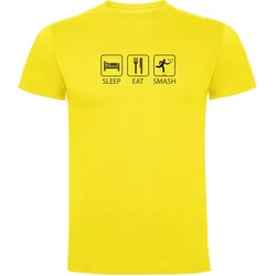 Sleep Eat And Smash Short Sleeve T-shirt Yellow 2XL