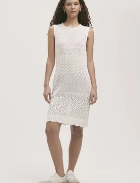 Women's Zendaya Knitted Sleeveless Dress in Natural White Size: 10 - Natural White - Size: 10 - Finery London - FashionsVida