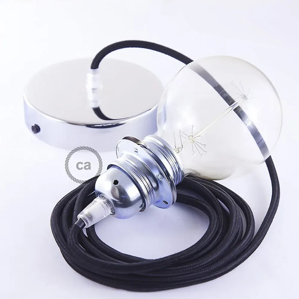 Cables Lampe Suspendue Pendel Pour Abat-jour Rm04 Diy 1 M Black / Chrome Plated One Size - Creative - FashionsVida