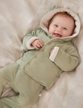 Reversible Coat (0-24 Mths) Green Unisex - MORI - FashionsVida